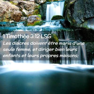 Picture 02 - 1 Timothée 3:12 LSG - Les diacres doivent être maris d'une seule - Bible Verse Picture