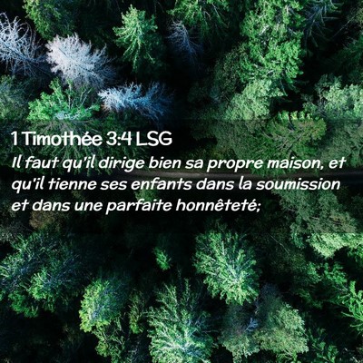 Picture 02 - 1 Timothée 3:4 LSG - Il faut qu'il dirige bien sa propre maison, et - Bible Verse Picture