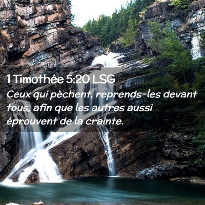 Picture 02 - 1 Timothée 5:20 LSG - Ceux qui pèchent, reprends-les devant tous, afin - Bible Verse Picture