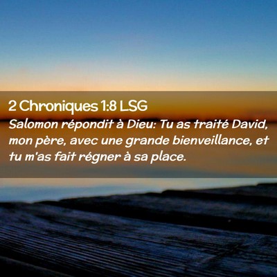 Picture 02 - 2 Chroniques 1:8 LSG - Salomon répondit à Dieu: Tu as traité David, - Bible Verse Picture
