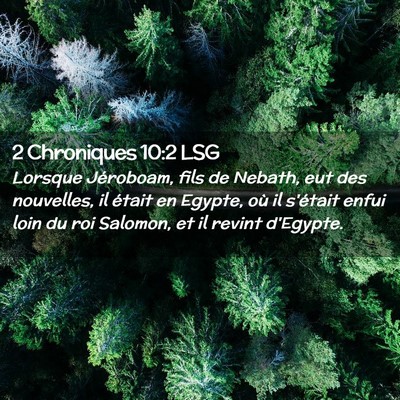 Picture 02 - 2 Chroniques 10:2 LSG - Lorsque Jéroboam, fils de Nebath, eut des - Bible Verse Picture