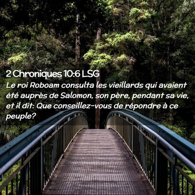 Picture 02 - 2 Chroniques 10:6 LSG - Le roi Roboam consulta les vieillards qui avaient - Bible Verse Picture