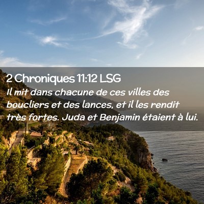 Picture 02 - 2 Chroniques 11:12 LSG - Il mit dans chacune de ces villes des boucliers - Bible Verse Picture