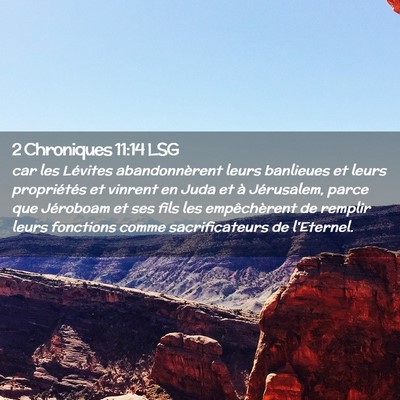 Picture 02 - 2 Chroniques 11:14 LSG - car les Lévites abandonnèrent leurs banlieues - Bible Verse Picture