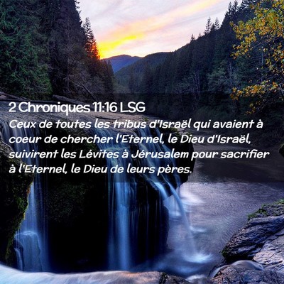 Picture 02 - 2 Chroniques 11:16 LSG - Ceux de toutes les tribus d'Israël qui avaient - Bible Verse Picture