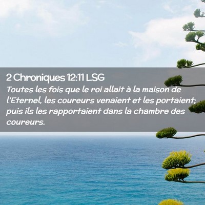 Picture 02 - 2 Chroniques 12:11 LSG - Toutes les fois que le roi allait à la maison de - Bible Verse Picture