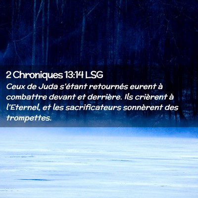 Picture 02 - 2 Chroniques 13:14 LSG - Ceux de Juda s'étant retournés eurent à - Bible Verse Picture