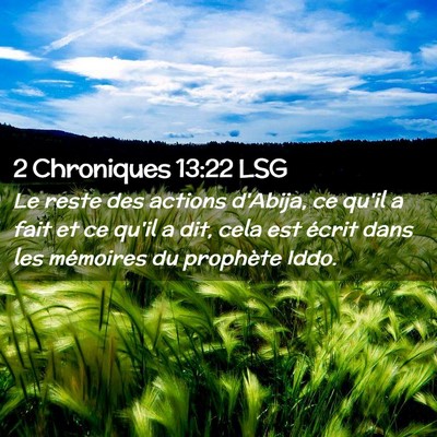 Picture 02 - 2 Chroniques 13:22 LSG - Le reste des actions d'Abija, ce qu'il a fait et - Bible Verse Picture