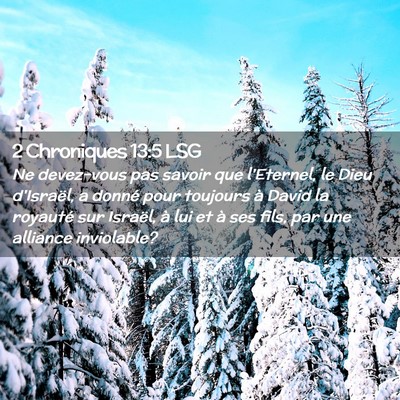Picture 02 - 2 Chroniques 13:5 LSG - Ne devez-vous pas savoir que l'Eternel, le Dieu - Bible Verse Picture