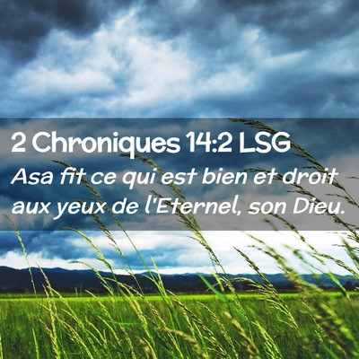 Picture 02 - 2 Chroniques 14:2 LSG - Asa fit ce qui est bien et droit aux yeux de - Bible Verse Picture