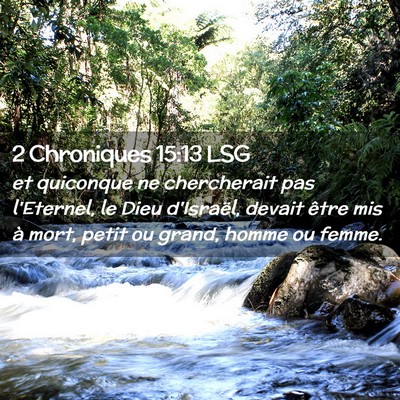 Picture 02 - 2 Chroniques 15:13 LSG - et quiconque ne chercherait pas l'Eternel, le - Bible Verse Picture