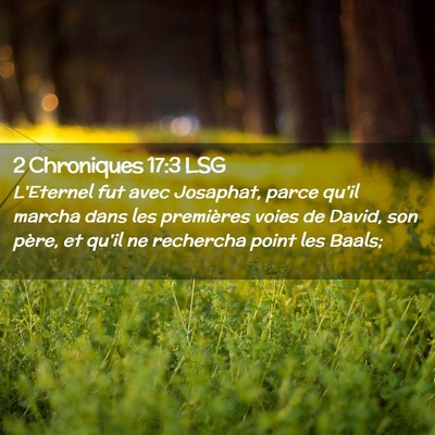 Picture 02 - 2 Chroniques 17:3 LSG - L'Eternel fut avec Josaphat, parce qu'il marcha - Bible Verse Picture