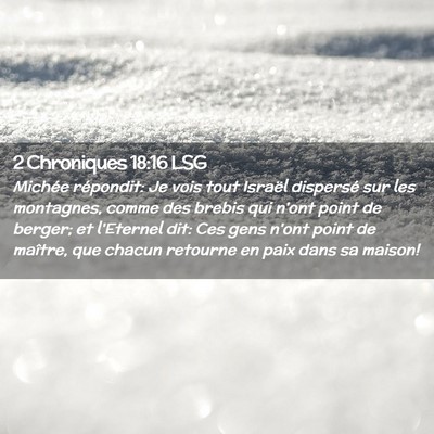 Picture 02 - 2 Chroniques 18:16 LSG - Michée répondit: Je vois tout Israël dispersé - Bible Verse Picture