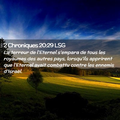 Picture 02 - 2 Chroniques 20:29 LSG - La terreur de l'Eternel s'empara de tous les - Bible Verse Picture