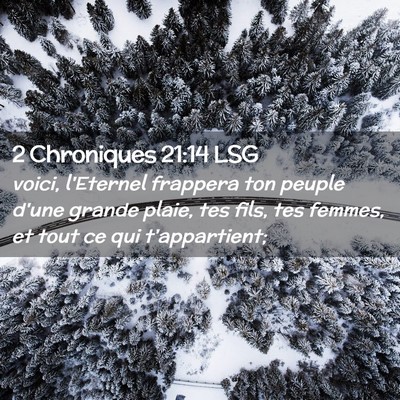 Picture 02 - 2 Chroniques 21:14 LSG - voici, l'Eternel frappera ton peuple d'une grande - Bible Verse Picture