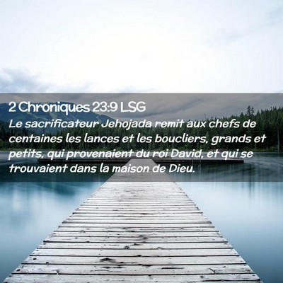 Picture 02 - 2 Chroniques 23:9 LSG - Le sacrificateur Jehojada remit aux chefs de - Bible Verse Picture