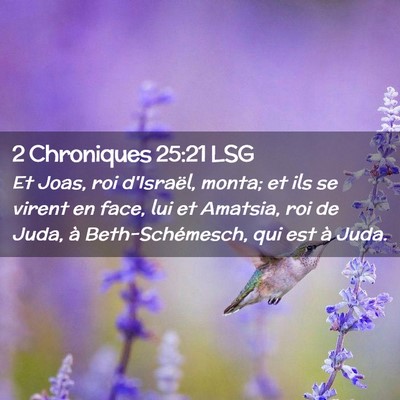 Picture 02 - 2 Chroniques 25:21 LSG - Et Joas, roi d'Israël, monta; et ils se virent - Bible Verse Picture