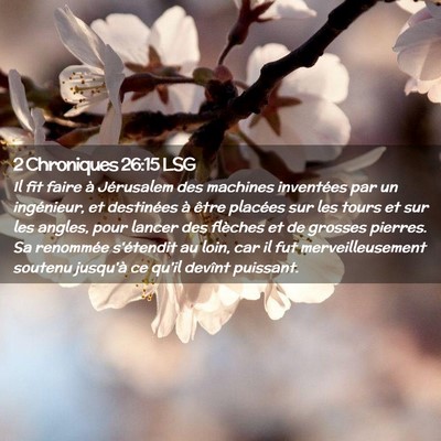 Picture 02 - 2 Chroniques 26:15 LSG - Il fit faire à Jérusalem des machines - Bible Verse Picture