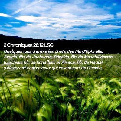 Picture 02 - 2 Chroniques 28:12 LSG - Quelques-uns d'entre les chefs des fils - Bible Verse Picture