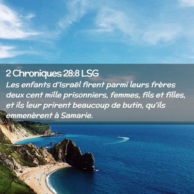Picture 02 - 2 Chroniques 28:8 LSG - Les enfants d'Israël firent parmi leurs frères - Bible Verse Picture