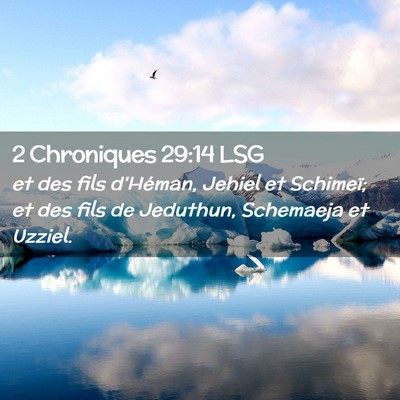 Picture 02 - 2 Chroniques 29:14 LSG - et des fils d'Héman, Jehiel et Schimeï; et des - Bible Verse Picture