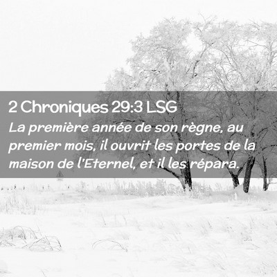 Picture 02 - 2 Chroniques 29:3 LSG - La première année de son règne, au premier - Bible Verse Picture