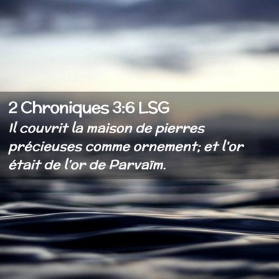 Picture 02 - 2 Chroniques 3:6 LSG - Il couvrit la maison de pierres précieuses comme - Bible Verse Picture