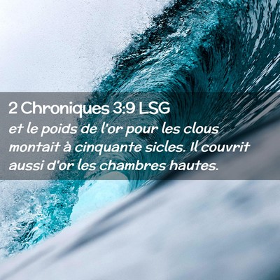 Picture 02 - 2 Chroniques 3:9 LSG - et le poids de l'or pour les clous montait à - Bible Verse Picture