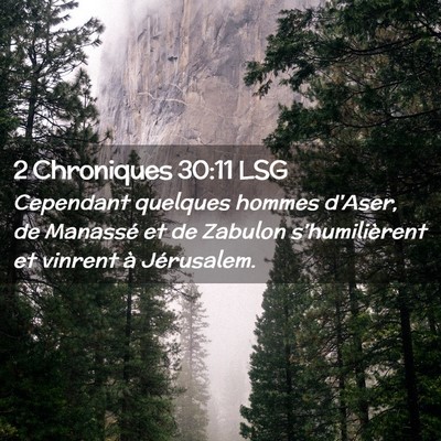 Picture 02 - 2 Chroniques 30:11 LSG - Cependant quelques hommes d'Aser, de Manassé et - Bible Verse Picture