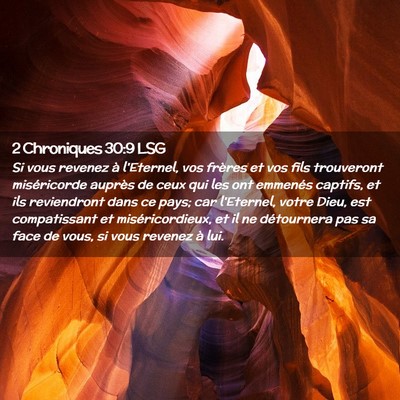 Picture 02 - 2 Chroniques 30:9 LSG - Si vous revenez à l'Eternel, vos frères et vos - Bible Verse Picture