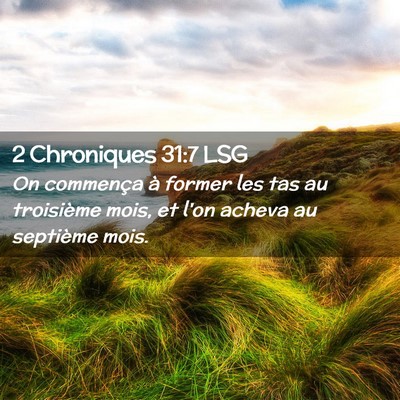 Picture 02 - 2 Chroniques 31:7 LSG - On commença à former les tas au troisième - Bible Verse Picture