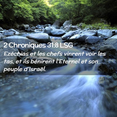 Picture 02 - 2 Chroniques 31:8 LSG - Ezéchias et les chefs vinrent voir les tas, et - Bible Verse Picture
