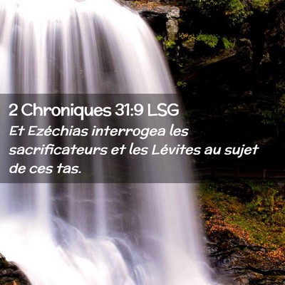 Picture 02 - 2 Chroniques 31:9 LSG - Et Ezéchias interrogea les sacrificateurs et les - Bible Verse Picture