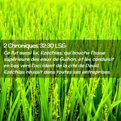 Picture 02 - 2 Chroniques 32:30 LSG - Ce fut aussi lui, Ezéchias, qui boucha l'issue - Bible Verse Picture