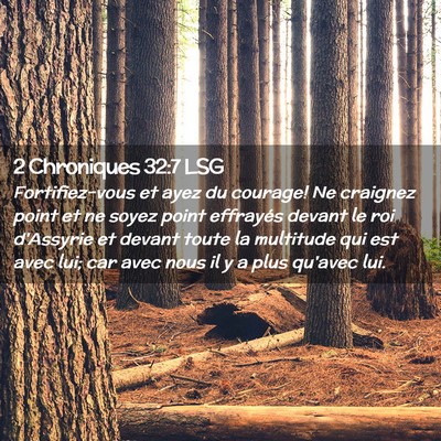 Picture 02 - 2 Chroniques 32:7 LSG - Fortifiez-vous et ayez du courage! Ne craignez - Bible Verse Picture