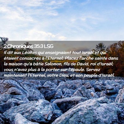 Picture 02 - 2 Chroniques 35:3 LSG - Il dit aux Lévites qui enseignaient tout Israël - Bible Verse Picture