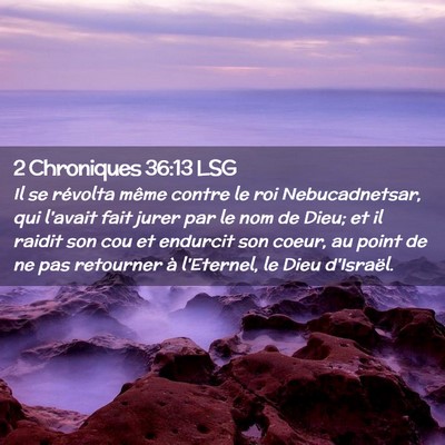 Picture 02 - 2 Chroniques 36:13 LSG - Il se révolta même contre le roi Nebucadnetsar, - Bible Verse Picture