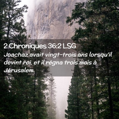 Picture 02 - 2 Chroniques 36:2 LSG - Joachaz avait vingt-trois ans lorsqu'il devint - Bible Verse Picture