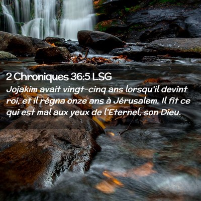 Picture 02 - 2 Chroniques 36:5 LSG - Jojakim avait vingt-cinq ans lorsqu'il devint - Bible Verse Picture