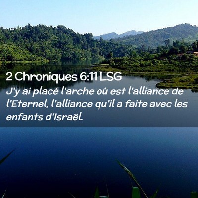 Picture 02 - 2 Chroniques 6:11 LSG - J'y ai placé l'arche où est l'alliance de - Bible Verse Picture