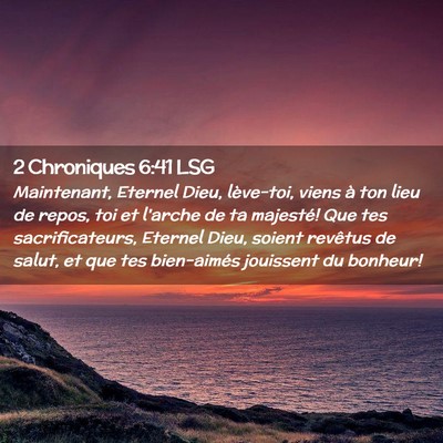 Picture 02 - 2 Chroniques 6:41 LSG - Maintenant, Eternel Dieu, lève-toi, viens à ton - Bible Verse Picture