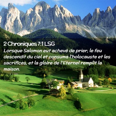 Picture 02 - 2 Chroniques 7:1 LSG - Lorsque Salomon eut achevé de prier, le feu - Bible Verse Picture