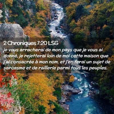 Picture 02 - 2 Chroniques 7:20 LSG - je vous arracherai de mon pays que je vous ai - Bible Verse Picture