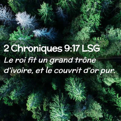 Picture 02 - 2 Chroniques 9:17 LSG - Le roi fit un grand trône d'ivoire, et le - Bible Verse Picture