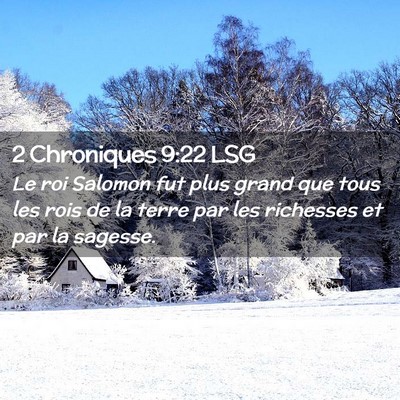 Picture 02 - 2 Chroniques 9:22 LSG - Le roi Salomon fut plus grand que tous les rois - Bible Verse Picture