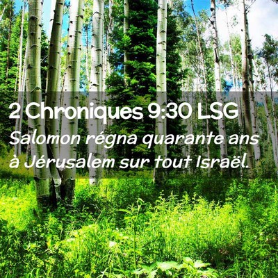 Picture 02 - 2 Chroniques 9:30 LSG - Salomon régna quarante ans à Jérusalem sur - Bible Verse Picture