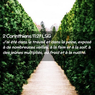 Picture 02 - 2 Corinthiens 11:27 LSG - J'ai été dans le travail et dans la peine, - Bible Verse Picture