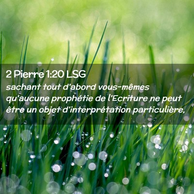 Picture 02 - 2 Pierre 1:20 LSG - sachant tout d'abord vous-mêmes qu'aucune - Bible Verse Picture