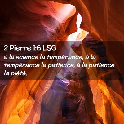 Picture 02 - 2 Pierre 1:6 LSG - à la science la tempérance, à la tempérance - Bible Verse Picture