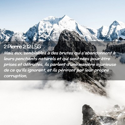 Picture 02 - 2 Pierre 2:12 LSG - Mais eux, semblables à des brutes qui - Bible Verse Picture